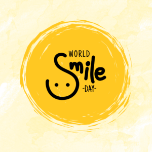 Yellow Simple Typography World Smile Day Instagram Post
